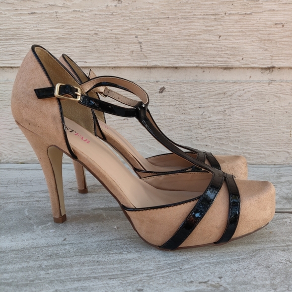 Just Fab Suede Pumps platform heels Color cream/B - Picture 1 of 15